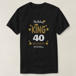 金ゴールドグリッター第40回パーソナライズされた誕生日キングメンズ Tシャツ