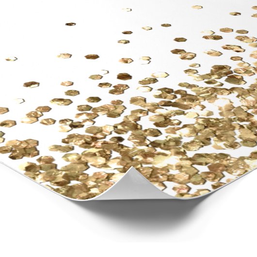 金ゴールドグリッター第60回バースデーパーティー歓迎ポスター ポスター (角)