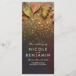 金ゴールドグリッター紅葉ヴィンテージウェディングプログラム プログラム