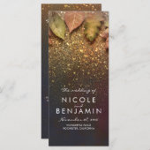 金ゴールドグリッター紅葉ヴィンテージウェディングプログラム プログラム (正面/裏面)