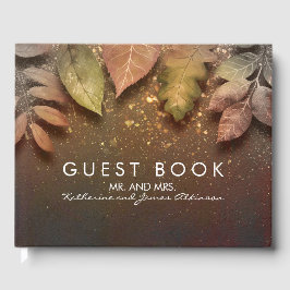 金ゴールドグリッター紅葉ヴィンテージウェディング ゲストブック