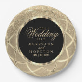 金ゴールドグリッター紙プレート ペーパープレート (正面)