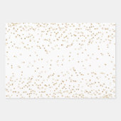 金ゴールドグリッター紙吹雪の輝きパーソナライズされた ラッピングペーパーシート (正面3)