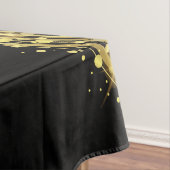 金ゴールドグリッター紙吹雪インラウンドオンブラック テーブルクロス (インサイチュ)