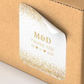 金ゴールドグリッター紙吹雪エレガントなウェディングサンキュー スクエアシール