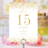 金ゴールドグリッター紙吹雪エレガントウェディング テーブルナンバー