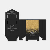金ゴールドグリッター紙吹雪オンブラック フェイバーボックス (折り畳みなし)