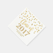 金ゴールドグリッター紙吹雪クラス2017卒業 スタンダードカクテルナプキン (角)