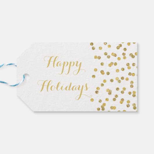 金ゴールドグリッター紙吹雪クリスマスギフトタグ ギフトタグ (裏面横)