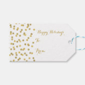 金ゴールドグリッター紙吹雪クリスマスギフトタグ ギフトタグ (正面(横))