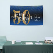 金ゴールドグリッター紙吹雪グラデーションブルー50 &ファボウス 横断幕 (トレードショー)