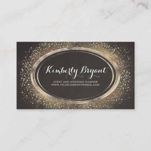 金ゴールドグリッター紙吹雪グラムフレモダンーム 名刺 (正面)