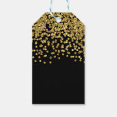 金ゴールドグリッター紙吹雪サンキューラベル誕生日 ギフトタグ (裏面)