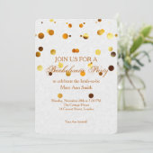 金ゴールドグリッター紙吹雪スパークルスホワイトバチェロレッテ 招待状 (スタンド正面)