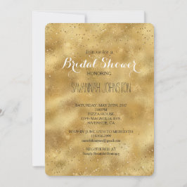 金ゴールドグリッター紙吹雪スパークルブライダルシャワー 招待状