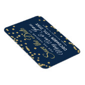 金ゴールドグリッター紙吹雪ネイビーウェディング日付を保存 マグネット (右側)