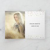 金ゴールドグリッター紙吹雪ネオンピンク甘い16写真 サンキューカード (内部)