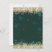 金ゴールドグリッター紙吹雪バルーン緑の甘い16 招待状 (裏面)