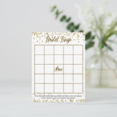 金ゴールドグリッター紙吹雪ブライダルシャワーゲーム インビテーションポストカード (スタンド正面)