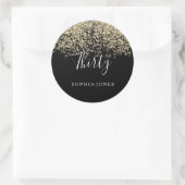 金ゴールドグリッター紙吹雪ブラック30歳の誕生日パーティー ラウンドシール (バッグ)