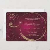 金ゴールドグリッター紙吹雪ブルゴーニュ30歳 招待状 (正面)