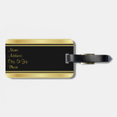 金ゴールドグリッター紙吹雪プリント ラゲッジタグ (裏面横)