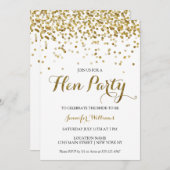 金ゴールドグリッター紙吹雪ヘンパーティー招待状 招待状 (正面/裏面)