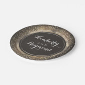 金ゴールドグリッター紙吹雪ヴィンテージグラマ結婚ー ペーパープレート (アングル)