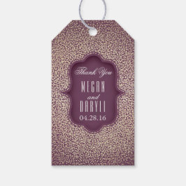 金ゴールドグリッター紙吹雪ヴィンテージ結婚プラム ギフトタグ