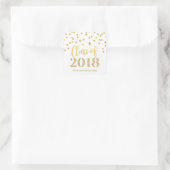 金ゴールドグリッター紙吹雪卒業2018 スクエアシール (バッグ)