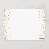 金ゴールドグリッター紙吹雪彼は彼女はシャワーゲームと言った ポストカード (裏面)