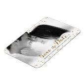 金ゴールドグリッター紙吹雪日付写真マグネットの保存 マグネット (左側)