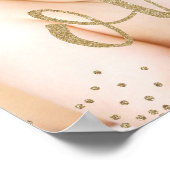 金ゴールドグリッター紙吹雪最初の誕生日ポスター ポスター (角)