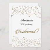 金ゴールドグリッター紙吹雪私の花嫁になってくれない? 招待状 (正面/裏面)