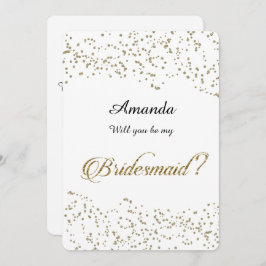 金ゴールドグリッター紙吹雪私の花嫁になってくれない？ 招待状