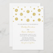 金ゴールドグリッター紙吹雪結婚式の招待 招待状 (正面/裏面)