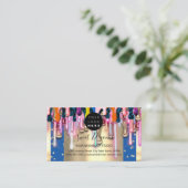 金ゴールドグリッター紙吹雪自筆駆動フレーム 名刺 (スタンド正面)