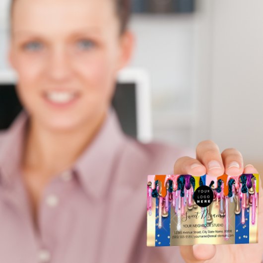 金ゴールドグリッター紙吹雪自筆駆動フレーム 名刺