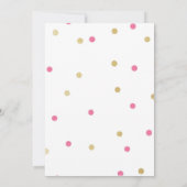 金ゴールドグリッター紙吹雪誕生日招待状 招待状 (裏面)