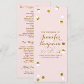 金ゴールドグリッター紙吹雪赤面結婚式プログラム プログラム (正面/裏面)