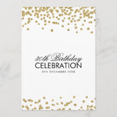 金ゴールドグリッター紙吹雪30thバースデーホワイト 招待状 (裏面)