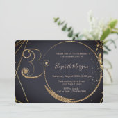 金ゴールドグリッター紙吹雪30th Birthday 招待状 (スタンド正面)