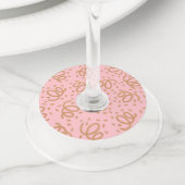 金ゴールドグリッター紙吹雪 ワイングラスタグ (クローズアップ)