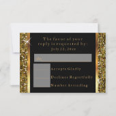 金ゴールドグリッター紙吹雪 招待状 (正面)