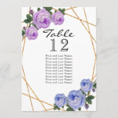 金ゴールドグリッター紫フローラジオテーブルなし座席 案内状 (裏面)