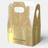 金ゴールドグリッター結婚ドリップ フェイバーボックス (オープン)