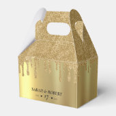 金ゴールドグリッター結婚ドリップ フェイバーボックス (正面サイド)