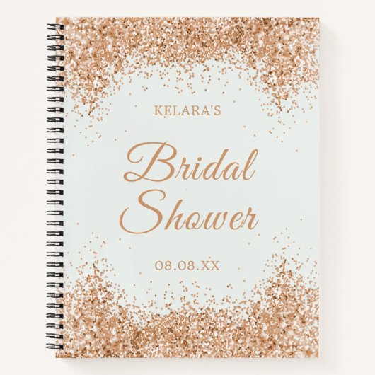 金ゴールドグリッター結婚ブライダルシャワー ノートブック (正面)
