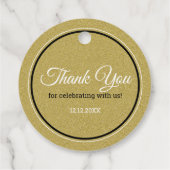 金ゴールドグリッター結婚式の引き出物レットラブスパークル フェイバータグ (裏面)