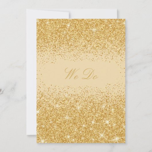 金ゴールドグリッター結婚式招待状 招待状 (裏面)